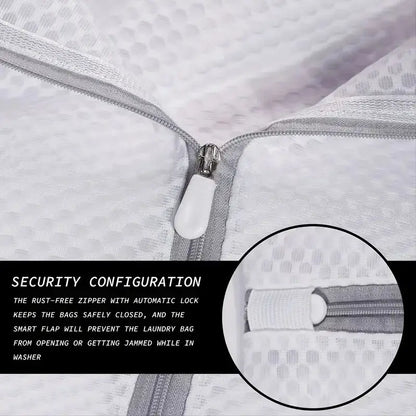 2 Pack White 40x50cm Honeycomb Mesh Laundry Bags for Delicates – Durable & Reusable Wash Bags