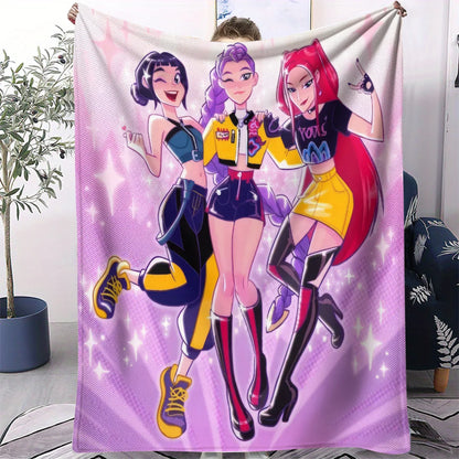 K-Pop Demon Hunters Flannel Blanket – 31 Styles Anime Throw for Home, Travel & Camping Fan Gift