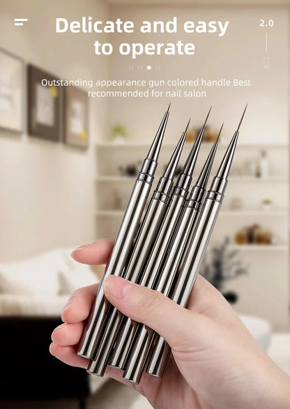 Nail Art Liner Brushes for Striping & Drawing – 6 to 25mm Design Pens, Professional Manicure Tools