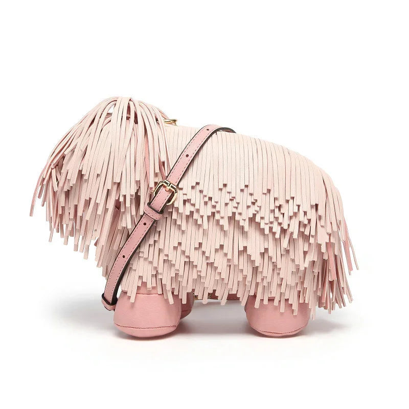 Women’s Luxury Designer PU Leather Crossbody Wallet – Cute Dog-Shaped Evening Handbag