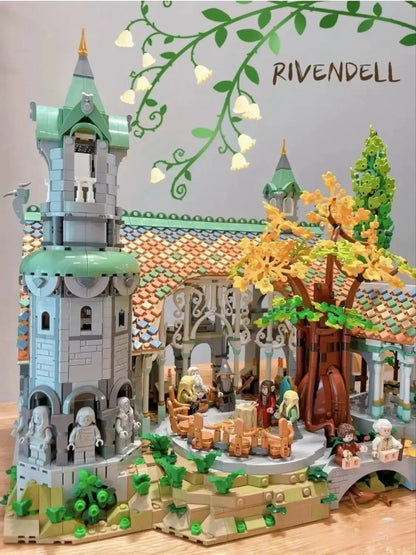 Rivendell Street View Building Blocks Set - 6167pcs Film Series Model, Compatible with 10316 Style Bricks, Ideal Gift for Kids