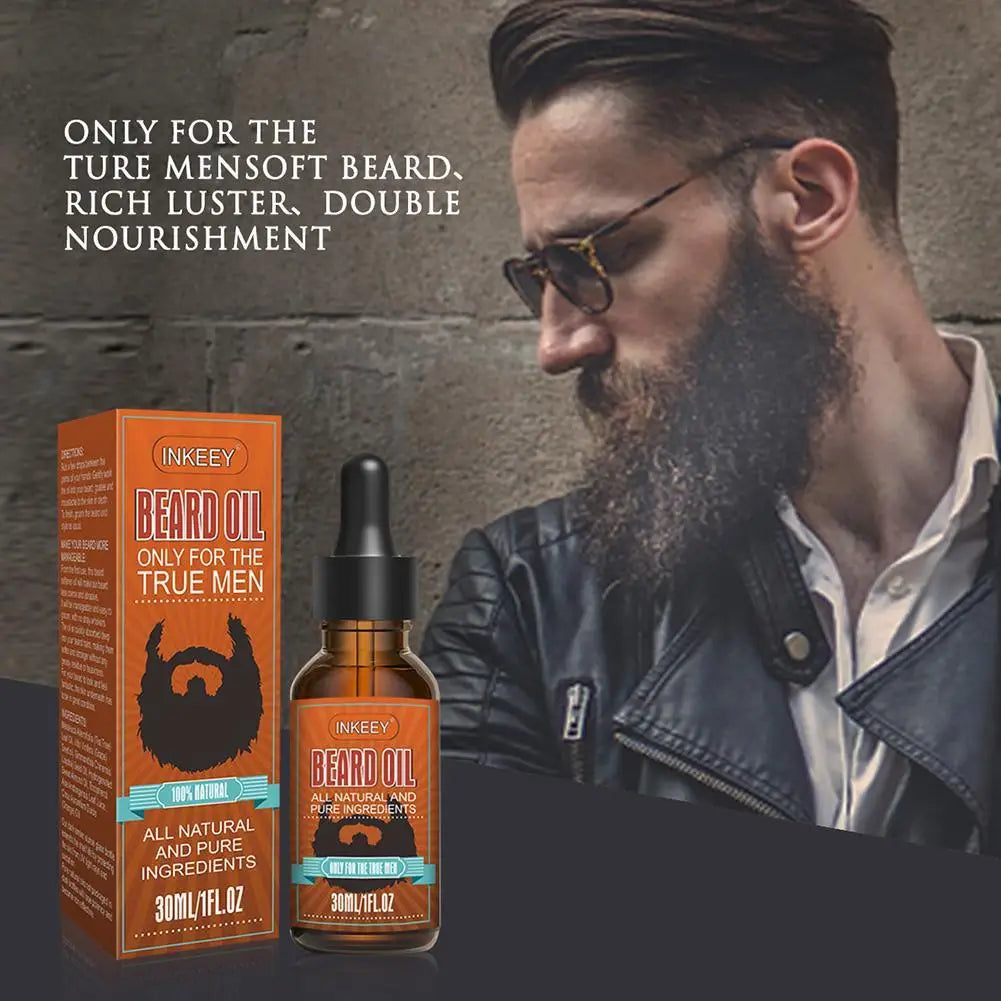 30ml Men’s Beard Growth Oil Serum – Nourishing Beard Care Treatment for Softening, Strengthening, Thickening & Styling Facial Hair Grooming Oil