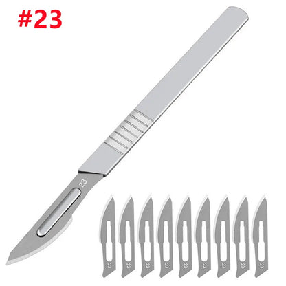 Carbon Steel Carving Knife Set – #11 & #23 Non-Slip Blades for Engraving, Mobile Phone Film, Paper Cutting & Handicraft Tools