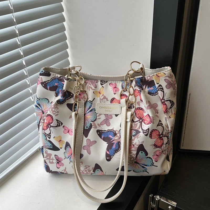 Women’s Nylon Animal Print Shoulder Tote Bag – Large Capacity Casual Handbag for Teen Girls Gift
