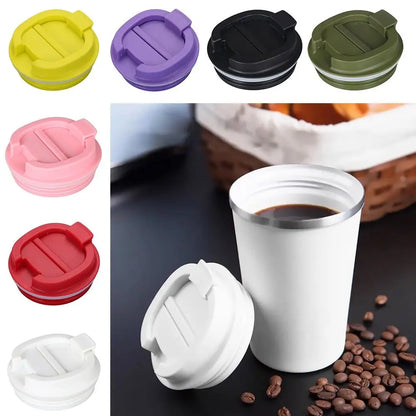 Multicolor Plastic Coffee Cup Lids — Reusable Travel Flask & Water Bottle Covers