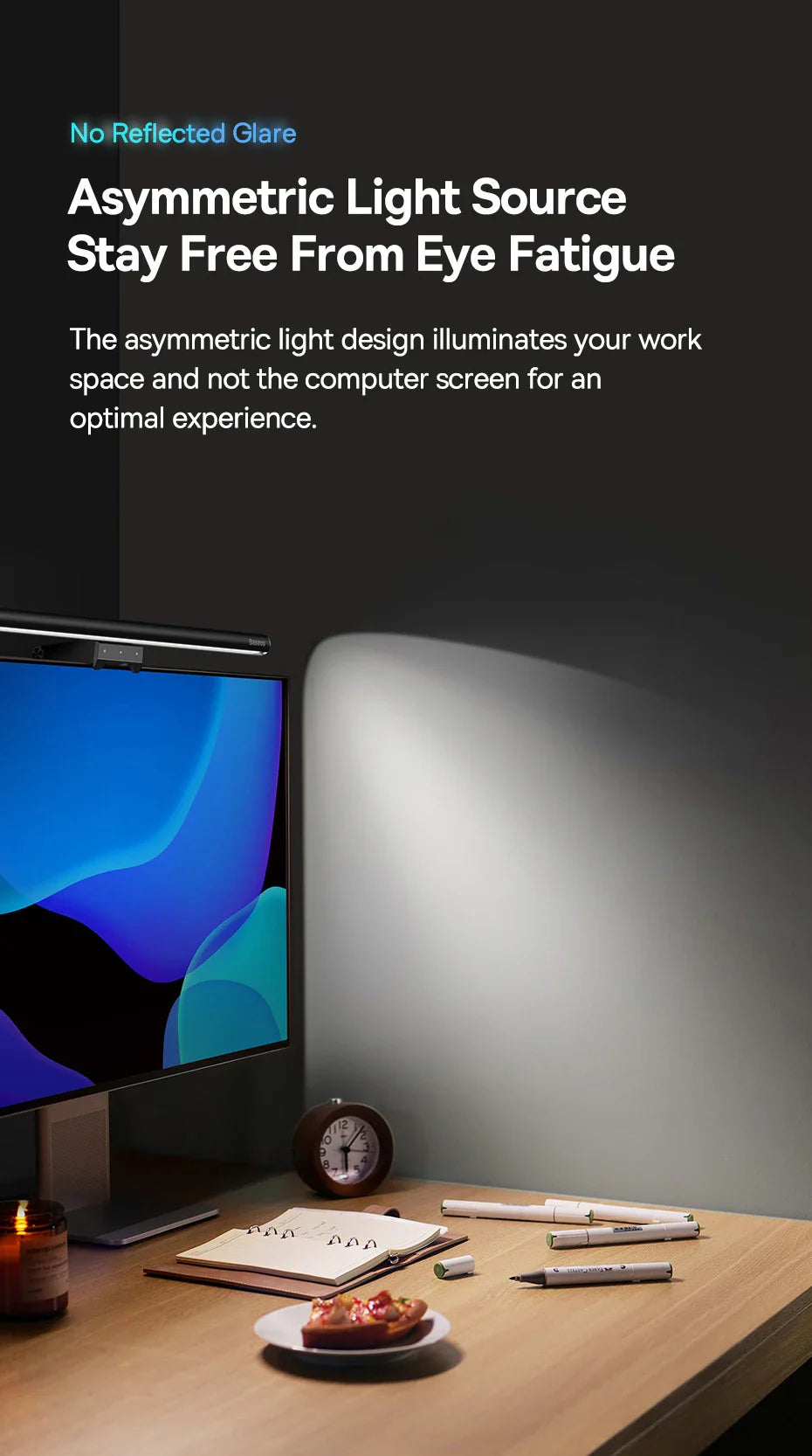 Baseus Screen Light Desk Lamp – USB Hanging LED Light for Computer Monitor, Laptop, and Study Reading
