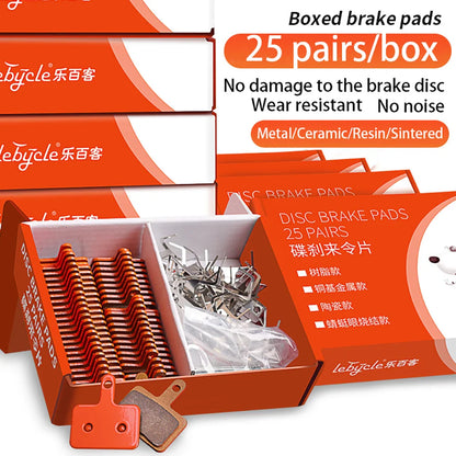 25 Pairs MTB Bicycle Disc Brake Pads - Resin, Metal, Ceramic for Shimano, SRAM, AVID, ZOOM B01S Universal Hydraulic Brakes