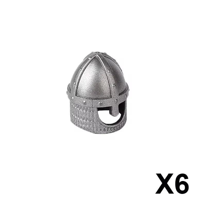 MOC Medieval Knight Building Blocks - Military Soldier Figures with Armor, Helmet, Cape & Brick Toy Accessories