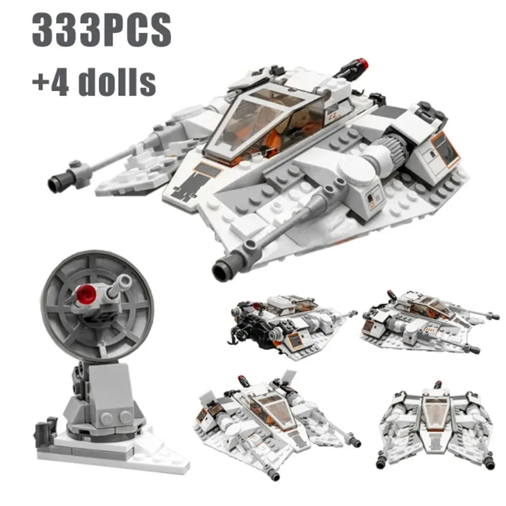 MOC 75259 Snowspeeders Building Blocks — 333PCS Starfighter Snowfield Aircraft Model Toy, Perfect Birthday & Christmas Gift