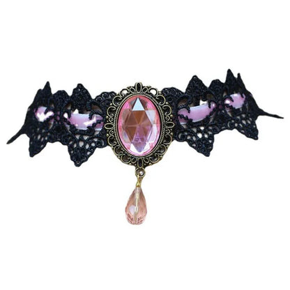 10-Style Bohemian Lace Necklaces for Women – Gothic Punk Choker Jewelry, Red, Blue & Black, Fashion Gift