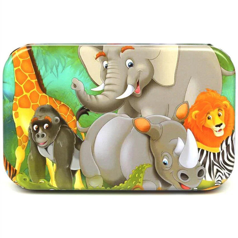 60-Piece Jigsaw Puzzle Set — Cartoon Animals & Vehicles Montessori Educational Toys for Kids, Perfect Christmas Gifts
