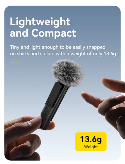 Ulanzi WM-10 Wireless Lavalier Microphone – 1-to-1 USB-C Mic for Android & iPhone, Windproof Sponge for Live Streaming & Recording
