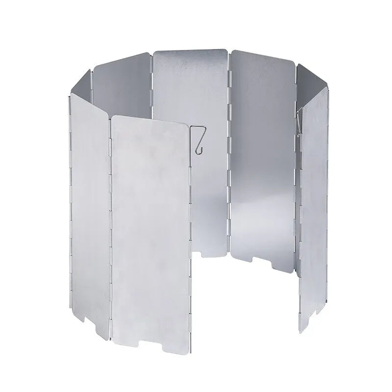 Ultralight Outdoor 10 Plates Foldable Wind Shield - Camping Stoves Windshield for Gas Cookers, Wind Deflectors Stove