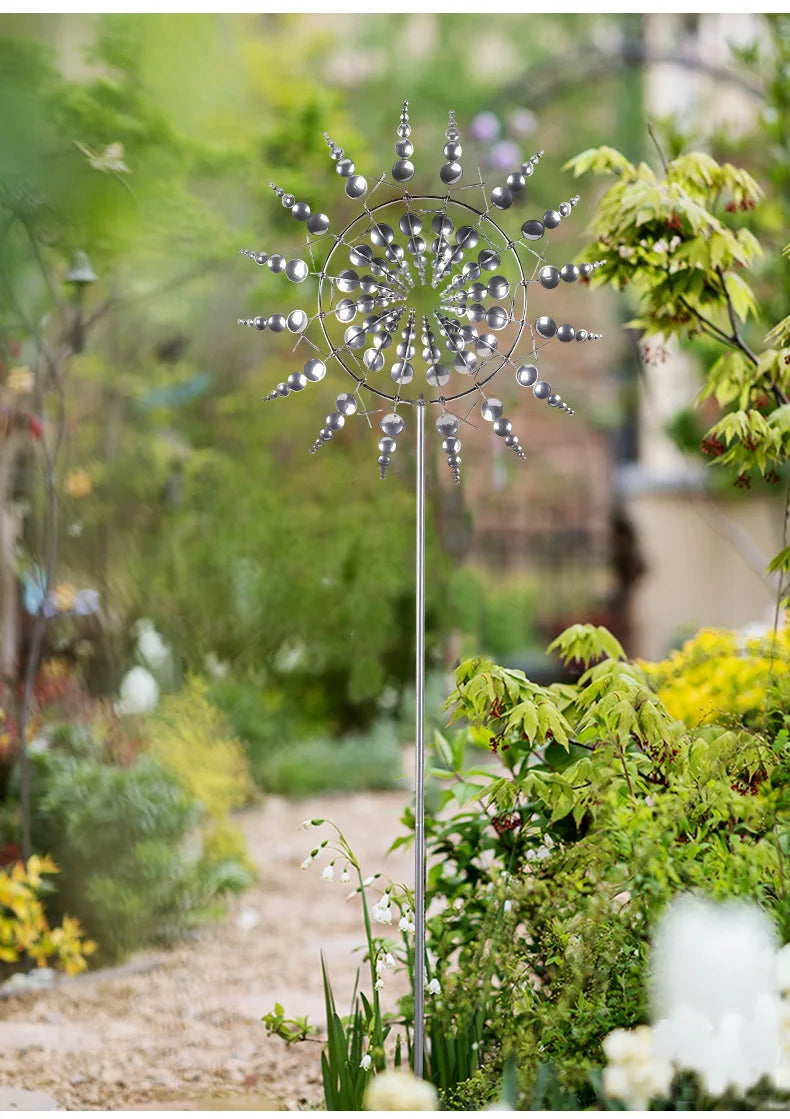 Creative 360-Degree Rotating Metal Windmill – Garden Lawn Yard Decoration & Ornament