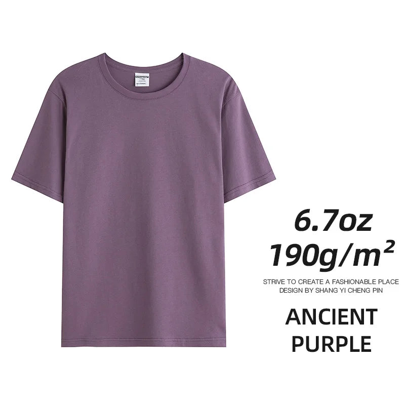 Men's & Women's 190gsm Combed Cotton T-Shirt - Solid Color Custom Team & Casual Summer Tee