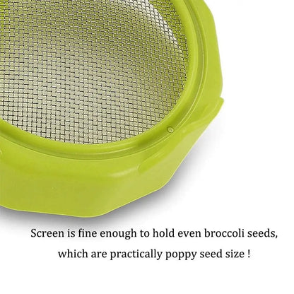 2pcs Plastic Sprouting Lid Set - Mesh Sprout Cover for Seed Germination, Vegetable Crop Growth, Fits Mason Jars with Sealing Ring