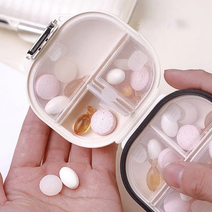 Mini Portable Travel Pill Box for Seven Days - Multi-Grid Split Package for Pills and Tablets - Sealed Storage Organizer for Weekly Use
