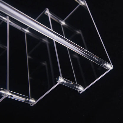 Acrylic Display Stand Rack - 1-4 Tier Transparent Trapezoid Organizer Shelf For Cupcakes, Perfume, Dolls & Collectibles