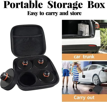 Car Rubber Lifting Jack Pad Adapter Tool: 4Pcs with Storage Case - Suitable for Tesla Model 3/S/X - Car Accessories