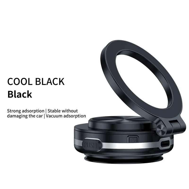 Intelligent Magsafe Car Mount – Magnetic Vacuum Mobile Phone Holder with Folding Swivel Stand and Strong Adsorption