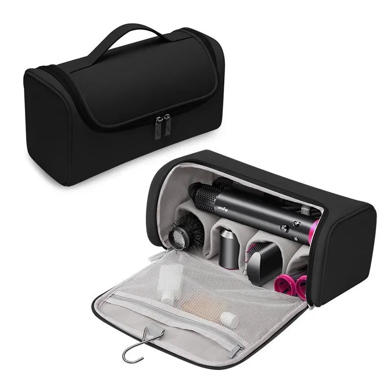 Portable Hanging Hair Dryer Case – Waterproof Non-Slip Storage Bag with Hideable Hook & Large Capacity for Hair Tools