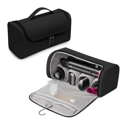 Portable Hanging Hair Dryer Case – Waterproof Non-Slip Storage Bag with Hideable Hook & Large Capacity for Hair Tools