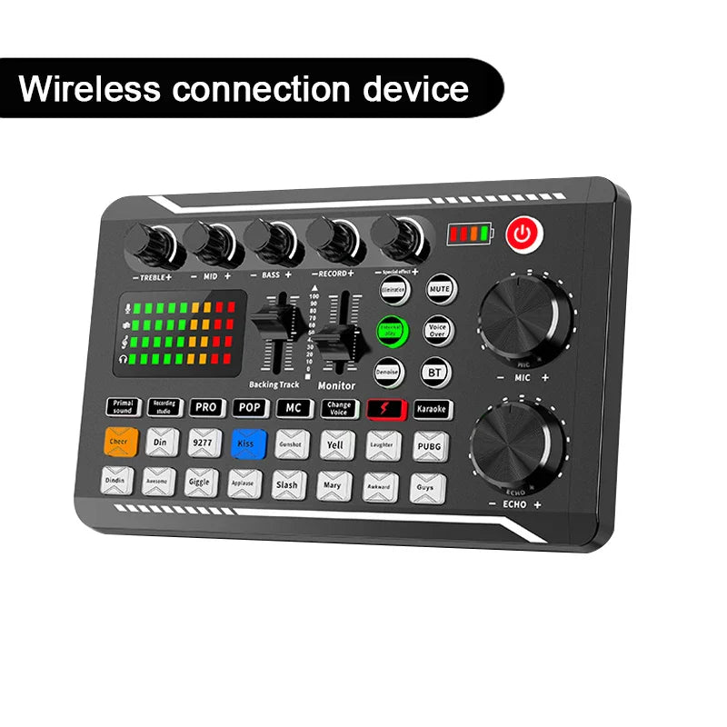 Live Sound Card Audio Interface with DJ Mixer Effects & Voice Changer – Bluetooth Mixer for Live Streaming & Singing