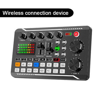 Live Sound Card Audio Interface with DJ Mixer Effects & Voice Changer – Bluetooth Mixer for Live Streaming & Singing