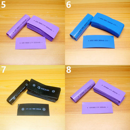 100pcs 18650 Lithium Battery Heat Shrink Wrap PVC Sleeves – Insulation Packaging Film for Battery Protection