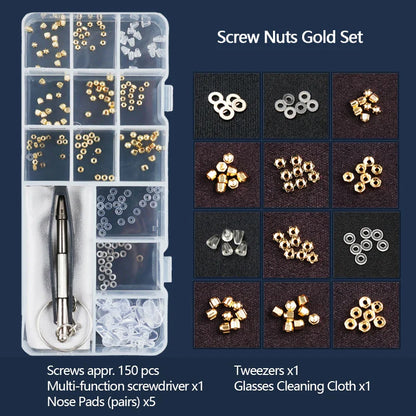 Eyeglass & Sunglass Repair Kit | Mini Screwdriver, Screws, Nuts, Nose Pads & Optical Tool Set