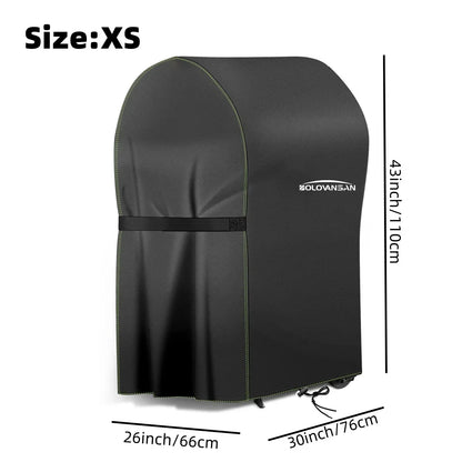 Durable BBQ Grill Cover - Waterproof, Anti-UV, Windproof Oxford Fabric with Reflective Strips - Fits Weber, Brinkmann, Char Broil