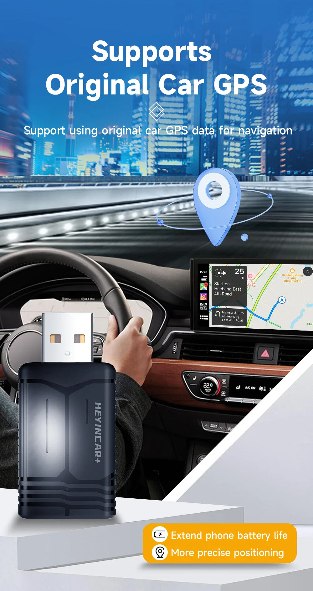 2025 HEYINCAR 2-in-1 Wireless Android Auto & CarPlay Adapter – Plug and Play for Kia, Volvo, Audi, MG, VW, Hyundai, Jeep