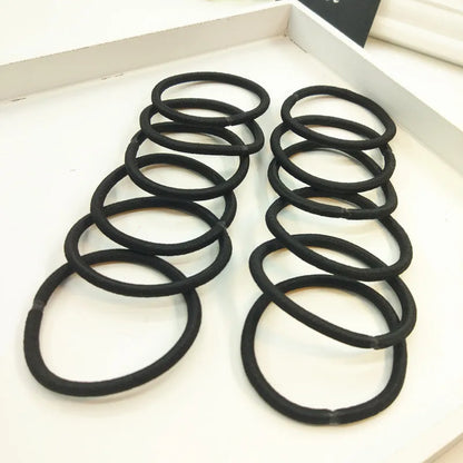 10/30/50PCS Black Elastic Hair Bands - 4MM Ponytail Holders & Scrunchies for Women, Men & Girls