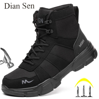 Indestructible Work Boots Safety Shoes - Steel Toe, Puncture-Proof Sneakers for Men and Women, Non-Slip Footwear