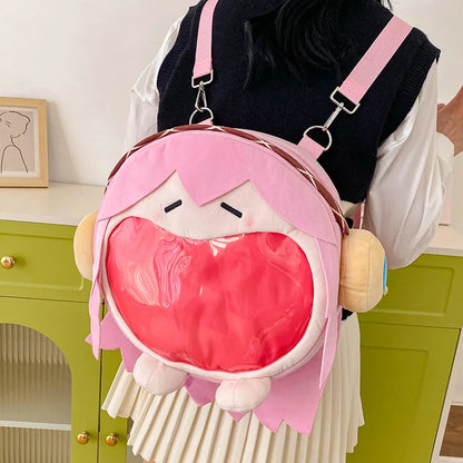 Y2K Japanese Cartoon Plush Backpack – Kawaii Harajuku Anime Ita Bag, Student Schoolbag & Women’s Shoulder Cosplay Knapsack