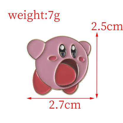 Kirby Anime Enamel Pin - Cute Backpack Badge Brooch Accessory for Manga Fans & Collectible Gifts