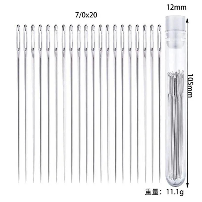 Large Eye Sewing Needles Set – Stainless Steel Hand Stitching & Leather Craft Needles for Knitting, Embroidery & DIY Sewing Tools