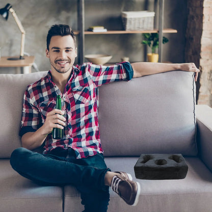 Sofa Cup Holder Pillow – Couch Arm Table Drink Caddy with Remote Holder for Sofa, Bed, RV & Car