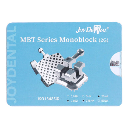 20/50 Sets JOY DENTAL Orthodontic Brackets – MIM Monoblock Metal Mini Roth .022/MBT .018 with Hooks for Dentistry Ortho Braces