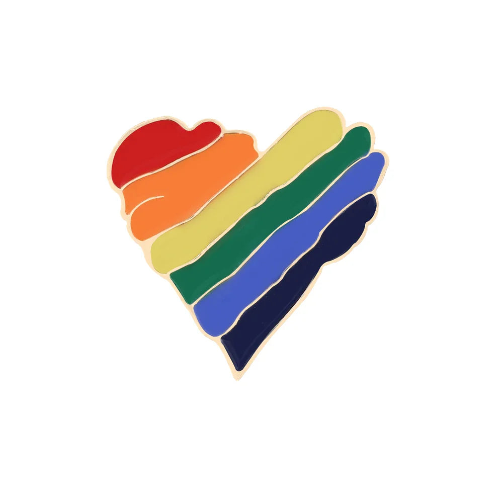 LGBT Rainbow Enamel Pins — Custom Heart & Flag Brooches for Bag, Shirt, Lapel, YES Gesture, Jewelry Gifts