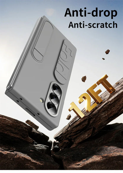 Luxury Wristband Case for Samsung Galaxy Z Fold 3-7 – Invisible Bracket Silicone Cover with Hand Strap & Folding Stand