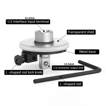 Torque Wrench with Dial Torquemeter - Hand Tool for Auto Service, Calibrated in Degrees, Automotive Repair Equipment for Garages