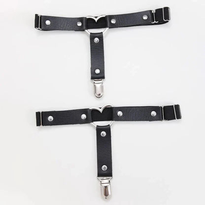 Punk Metal Tassel Pink PU Leather Choker Collar - Spiked Neck Strap for Men & Women, Gothic Pendant Necklace