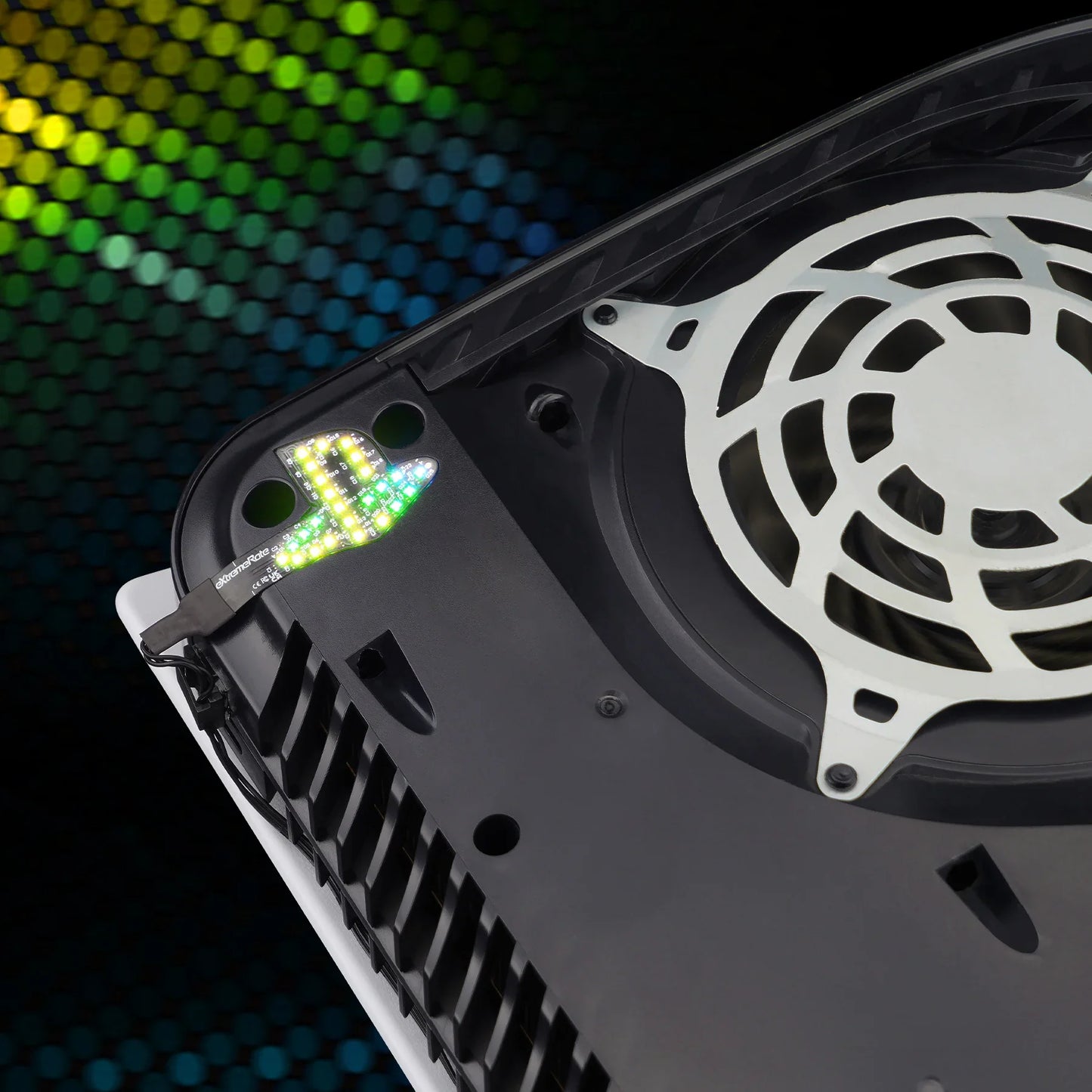 eXtremeRate RGB LED Kit for PS5 (CFI-1 Series) – Rainbow Logo with 40 Effects for Disc & Digital Edition Console