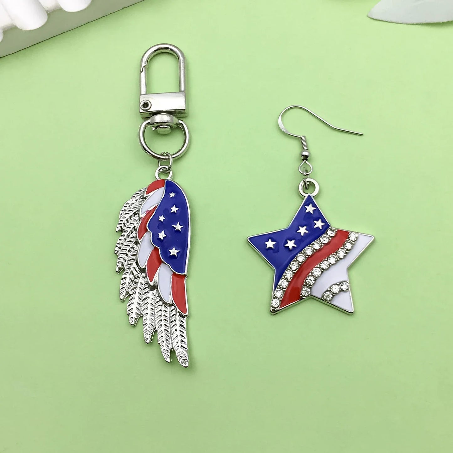 10/13pcs Enamel Flag Charms - Alloy Independence Day Pendants for DIY Bracelets Necklaces & Jewelry Making