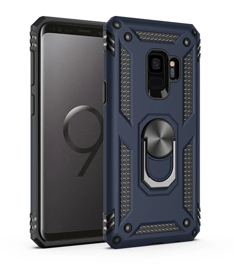 Shockproof Ring Holder Case with Stand – Protective Cover for Samsung Galaxy S9, S9 Plus, S8, S10 Plus, S20 Ultra, Note 8, Note 9, A50, A51, A70, A71