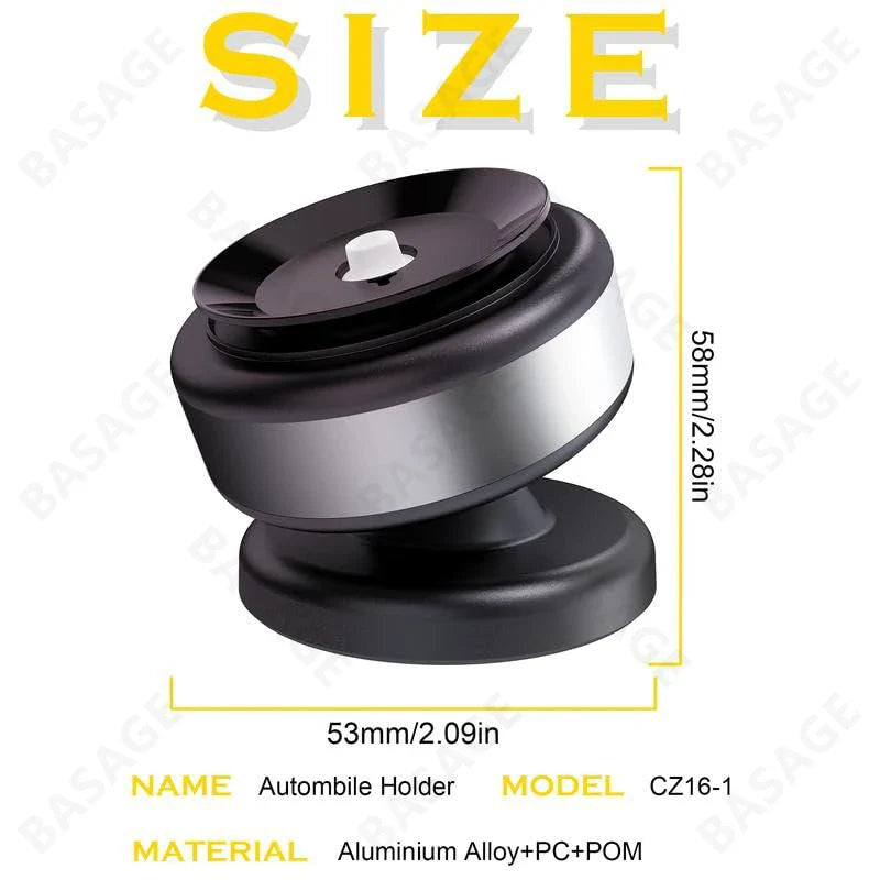 Car Magnetic Vacuum Adsorption Bracket - 360° Rotating Aluminum Alloy Phone Holder for 4.7-inch & Larger Smartphones
