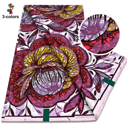 Premium Gold Print Pagne Fabric - 100% Cotton African Real Wax Ankara Grand SUP Nigerian Fabric