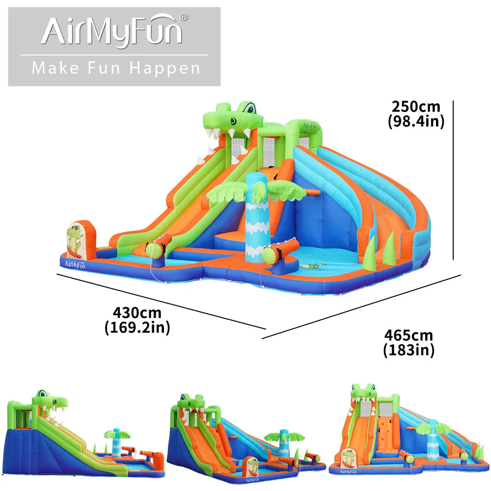 AirMyFun Jungle Inflatable Bouncer with Slide – Kids Bouncy House Jumping Castle Combo Outdoor Inflatable Play Center for Parties & Fun