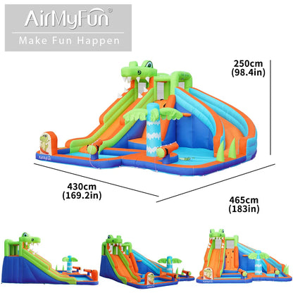 AirMyFun Jungle Inflatable Bouncer with Slide – Kids Bouncy House Jumping Castle Combo Outdoor Inflatable Play Center for Parties & Fun